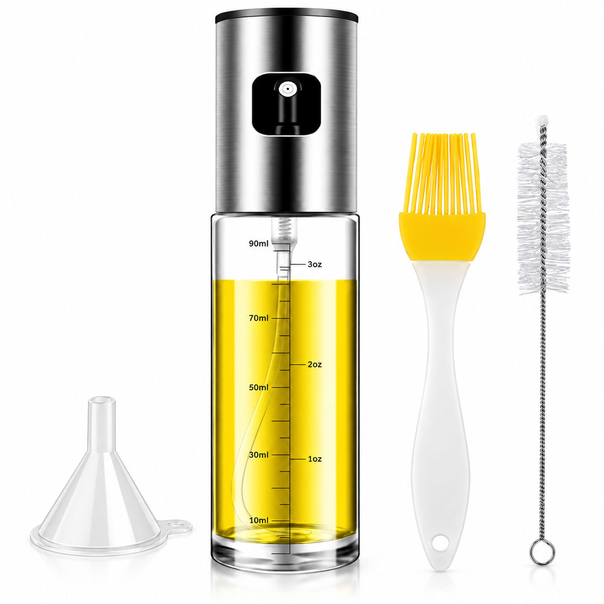Ölsprüher 100 ml aus Glas & Edelstahl – für Küche und Airfryer